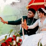Chitra Shukla Instagram - Glimpses of Grand Procession of our Wedding 😊🥰♥️✨on #111223 #vcwedding #vaibhikaupadhyay #chitrashuklaupadhyay #chitrashukla #vc #weddingtime #bestever #shadi #withallrituals @weddingbellsphotography @sonichawla_makeovers @neume_salons @rs_sonalbridalmehandi @krystalfashionjewellery India