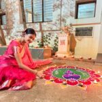Cookies Swain Instagram - Happy Diwali to all 🙏💕 Rangoli by me - @cookies_swain P.c - @sweta___swain 😘