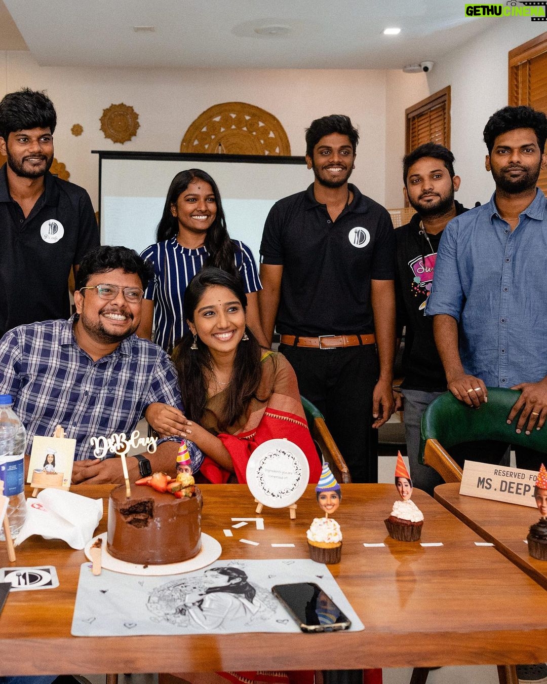 Deepika Venkatachalam Instagram - (2/2) Fan ? Nope. #SisterFam Didn't I say there was a third world that absolutely made my birthday more magical ?! ๐ฅบ My birthdays are always surrounded with people as far as I remember and I've always been brimming with joy but when 2022 started off on a low and I had people walking out of my life & the constant fear of how life would turn up & how this year's birthday would be spent alone locking my doors creeped into my mind and the unknown fear of meeting people or being judged was hard to break. December came and for the first time I wasn't looking forward to spend my birthday at all. But to my surprise, my family and friends took so much time and effort to bring out that smile in me and ensured I had the best birthday than ever before. But what really stole my heart was a girl ( kavi ) from this IG FAM who came over from a different place to surprise me along with @surprise_machi โค๏ธ She was there on the day to wish me and give me a hug that spoke a million emotions. Yes, she was the third world (My #SisterFam from here, the community we've all built together) I was taken aback & surprised when her emotions spoke only in tears!!! I mean who does soo much for an Instagram Influencer? ๐ฅบ๐ Sometimes you find love from such unknown people in a way that it is so powerful enough to keep you motivated and strong to sail through anything that comes you way! I'm a huge sucker for love like this & still remember during an award show, a random girl ( Sri ) came over to hug me and shed tears mentioning she was happy to see me. I really have no words to convey my joy to people like these girls who are so full of love and happiness that they are willing to spread to the world around!! I don't think I had a better birthday surprise than this, ever. All of the ones before were from people who were a part of my everyday and whom I knew would do anything under the sky to keep me happy. But this was special & will forever be special ๐ There was cafe exclusively designed for me with all elements from my life. Honestly super stoked to receive a kind of love this year that I will keep looking back and keep treasuring until forever. Love, D ๐ธ @whatthefahad
