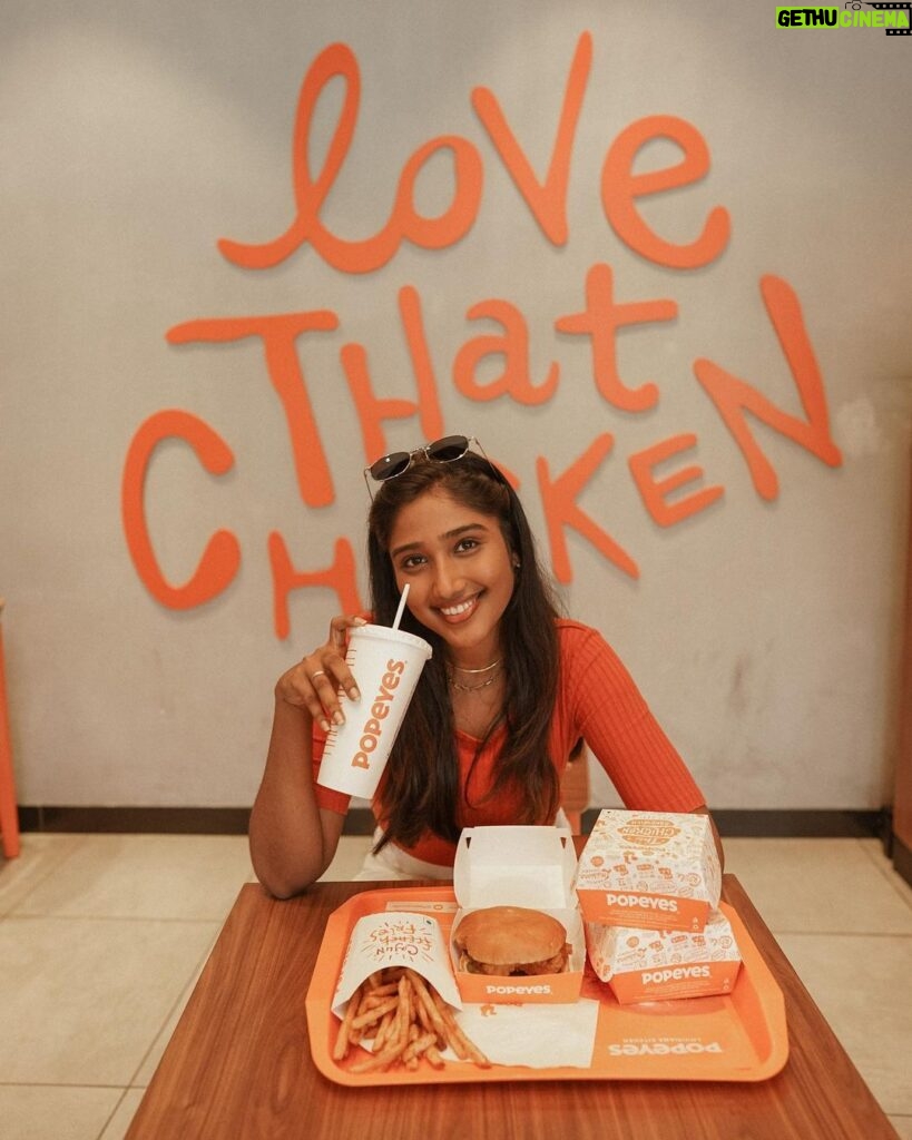 Deepika Venkatachalam Instagram - When I need a taste of home, Popeyes is where I go. It’s comfort and flavor in every bite! 🍗 @popeyes_india 🧡 Now serving at these new destinations - 1) ECR, Chennai - 29th Sep 2) Besant Nagar, Chennai - 30th Sep 3) KK Nagar, Madurai - 30th Sep #popeyesindia #popeyesinchennai #chennai #friedchicken #lovethatchicken #storelaunch #ECR #Besant Nagar #Madurai