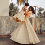 Deepika Venkatachalam Instagram - When this chithi was so adamant to twin with her little angel Popsie for her life’s happiest event 🥺♥️ Yeah, by now all of you must know I twinned with Popsie for my engagement and it was the first decision I made after picking a date for the event. When my stylist @artra_styling was scouting for fabrics to design my engagement skirt, she also made sure extra fabric was purchased to make a similar skirt for Popsie!! The idea by itself was cute to imagine two similar skirts in extreme sizes 🥺♥️ My skirt went through a lot of iterations between my stylist and the designer while I handed over Popsie’s outfit to our Malar Akka @fiorebymalar_ and asked her to make something tiny and cute so Popsie would look like my little version! That was it. A day before the engagement we received Popsie’s dress and it was too beautiful to describe!! ❤️ It’s made from Pure Benarasi Silk paired with a halter neck top from a pure silk brocade fabric that has hand embroidered kundan work & zardosi detailing with a lovely knot at the back which was already looking way too cute! For a second that day, I wanted to be Popsie to just twirl around in that outfit and enjoy myself! It was that beautiful and adorable to see! Meanwhile when we decided to shoot at a later date I found my engagement saree blouse ( customised by @d.sign.d ) matching more perfectly with Popsie’s outfit hence wore that and straight away took her to our terrace to shoot these close to pictures that will forever remain in my memory and heart!!! Just like how our skirts are twinning, I wish one day we think alike too! 🥺😍 Cheers to us for creating more and more memories when life offers us some precious moments!! Ohhh yeah! Btw These skirts are called Panelled skirts because they are panelled in a way that will let you twirl through so beautifully along with your lil one. If you’re thinking of getting done, ask your designer to stitch matching matching panelled skirts!!! Eeee. . #Deepika #Popsie #Niece #Chithi
