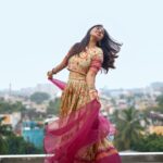 Deepika Venkatachalam Instagram - #DiwaliwithD (6/10) ✨ Just a week to go for Diwali, and if you haven't done your Diwali shopping yet, then @tamarachennai got you covered with their #Tamaraexpress delivery. So this is exclusively for all my lastminute shopping babies 😚 Tamara has launched a wide & exclusive Diwali collection with different styles but the one set that got my attention is this beautiful mint colored crop top and skirt set. 💗💚 It's a semi tussar crop top and skirt with floral patterns and modernized temple borders. It's a combination of both traditional and modern style and the boat neck and elbow sleeves adds more perfection to the outfit. The pleated skirt has a generous amount of flair and the organza dupatta completes the whole look. I wanted the traditional side of the outfit to speak more and went all gold themed with the jewels. A super cute jumkha, a contrast red stoned chain and a stack of bangles, that's it we were ready to twirl and click some pictures on the teracce!! It's a great pick for this festive season if you want a outfit that's both modern and traditional at the same time. You can get ready in a giffy and have fun around the whole day! And if you're in chennai you can get your order shipped on the same day with #Tamaraexpress delivery. How cool is that? 😮 So quickk ah run to their website and place your orders soon! ❤️ . 📸 @mukesh__dm . #DiwaliwithD #Deepika #Diwali #diwalioutfit