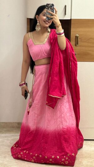 Deshna Dugad Instagram - Desi girl in desi world , rocking that lehenga 🩷🌸🌷
Blouse design by - @jeevarentitbuyit 
.
.
#deshna #deshnadugad #bhaikishaadi #shaadikaseason #wedding #weddingdress