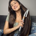 Dhanashree Verma Instagram - Unleash the magic of gorgeous locks with my hair styling must-have! ✨✨ Say goodbye to hair struggles and hello to effortless beauty. From sleek and shiny to beachy waves, this product does it all, making every day a good hair day. 💃✨ Whether you're prepping for a night out or just embracing those everyday vibes, @dyson_india Airwrap has got you covered. #dysonzone #DysonIndia #gifted