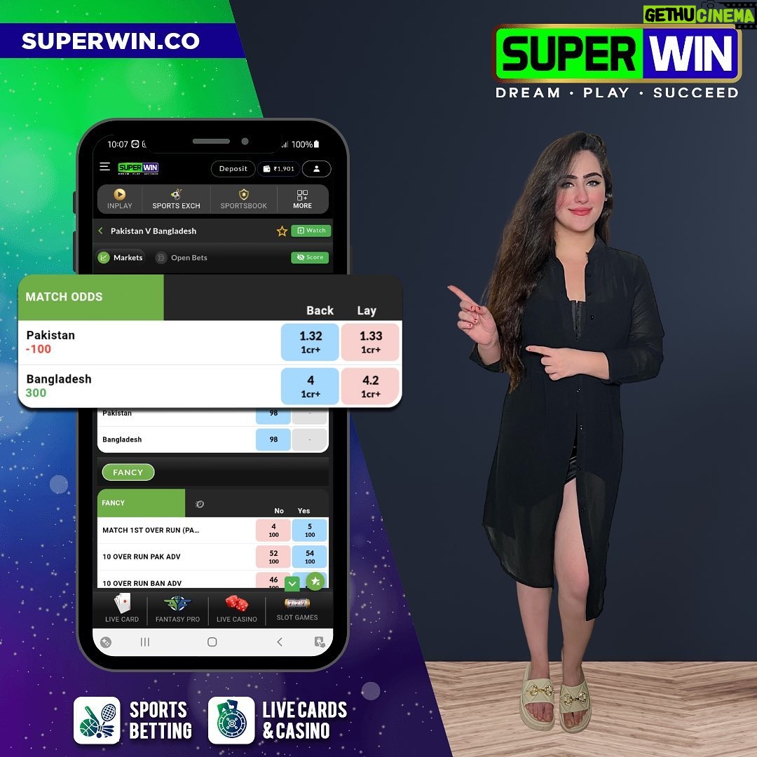 Diana Khan Instagram - Use Affiliate Code DIA300 for a 350% first and 50% second deposit bonus ππ₯ Get ready for the Super Four stage of the Asia Cup! The first match between Pakistan and Bangladesh is here! Get a FREE Rs.1000 bet upon signing up instantly credited in your wallet (limited-time offer) and an unbeatable 15% referral bonus on every deposit your friend makes! π°π₯ #AsiaCup2023 #AsiaCup #PAKvsBAN #ReferralBonus #playandwin #play2win #Cricket #Football #Tennis #CardGames #LiveCasino #WinBig #BestOdds #SportsOdds #CashInPlay #PlaytoWin #PlaySmart #PremiumSports #OnlineGaming #PlayWithSUPERWIN #JackpotAlert #WinningStreak #LiveAction