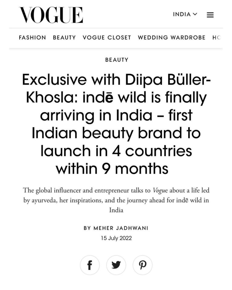 Diipa Khosla Instagram - It comes full circle with @vogueindia. 🤎 The first Vogue cover was back in 2021 when @indewild was born (along with my Dua) and we launched in US, UK & Canada. Then for our India launch @vogueindia was again first to break the news with their exclusive story. 🇮🇳🙏🏽 Thank you to the Vogue team for your endless support to the creative Indian & Global Desi community. Special s/o to @meghakapoor @mjadhwani & @kamathakanksha for the love & @ridburman for the photography 🤎🥰