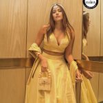 Dimpi Sanghvi Instagram - Be #FirstInFashion with Nykaa Fashion ✨ @gajra.gang is one of my recent finds on Nykaa Fashion! My favourite pick is this alluring lehenga choli. I have paired this with statement earrings, golden heels & a pearl stone bag - maintaining the same color theme to keep it elegant! Shop my look at @nykaafashion #NykaaFashion #FirstInFashion #DimpiSanghvi