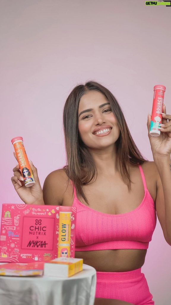 Dimpi Sanghvi Instagram - Unboxing my way to healthy & glowing skin with @Chicnutrix There effervescent tablets are the quickest & hassle free way to get glowing skin & heathy hair. Here are my favourites from @chicnutrix - Chicnutrix Glow - Contains Glutathione & Vitamin C - Reduces dark spots - Radiant & Glowing Skin Chicnutrix Bounce - Contains HRC, Biotin & Selenium - Good Hair Day Everyday - Biotin helps in reducing hairfall Chicnutrix Super C - Contains Amla Extract & Zinc - Vitamin C for Skin Protection - Boosts overall health Get these products on nykaa at upto 50% off Outfit - @urbanic_in #Ad #ChicnutrixXNykaa #VitaminC #GlowingSkin #koreanskincare #skincareroutine @chicnutrix @nykaawellness