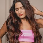 Dimpi Sanghvi Instagram - #AD My hair color is a depiction of my passionate personality towards my loved ones & my work. Thanks to the @LOrealParis Casting Creme Gloss Ultra Visible, I’m just in love with my hair. It has no ammonia, gives a vibrant colour even on dark hair, and lasts 32 washes. It made my hair 5X glossier and shinier even on dark hair. I chose the Shade 566 - Cherry Burgundy from their new Ultra Visible Range. @myntra #LOrealParis #UltraVisibleHairColor #MyHairColorMyExpression #LOrealParisIndia #DimpiSanghvi *24Hr prior allergy patch tests should be done