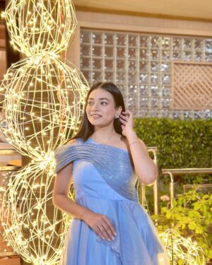 Dimple Biscuitwala Instagram - Elegance in Powder Blue🩵
Beautiful gown by @roset.96 
.
#weddingseason #outfitgoals #powderbluegown #sangeetnight #dimplebiscuitwala