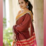 Divya Ganesh Instagram - Saree not sorry🤣 @ivalinmabia @camerasenthil @makeover_by_miga @pavithra_hairstylist @rrajeshananda #divyaganesh