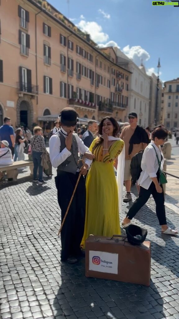 Divya Vadthya Instagram - Love this charlie chaplin @chap_lin1889 Stories from rome , Italy . 👗 : @sassycreationsbythanmayee #tanmayee you are an extraordinary stylist , never leave your passion ❤️❤️❤️ love you #divi #divinunchi #bhuvidaka #divivadthya