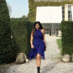 Divya Vadthya Instagram - Neeli rangu dress 👗 lonaaa! 👗 @srinisdesignerstudio 📸 #divinesh ❤️ Padua, Italy