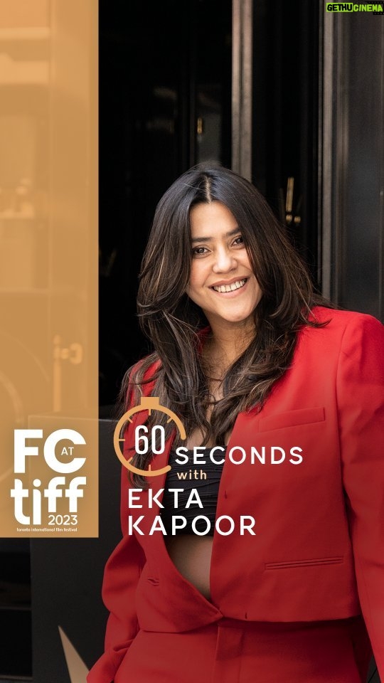 Ekta Kapoor Instagram - We grill @ektarkapoor with 60 seconds of rapid-fire questions. @missusdesai trails the team of 'Thank You For Coming' during their gala premiere at #TIFF2023. This exclusive episode drops on 25th September, Monday at 8pm. Stay Tuned! FC at TIFF in association with: Audio Partner: @jblindia Travel Partner: @AirCanada #FCatTIFF2023 #FCatTIFF #JBLIndia #AirCanada @tiff_net