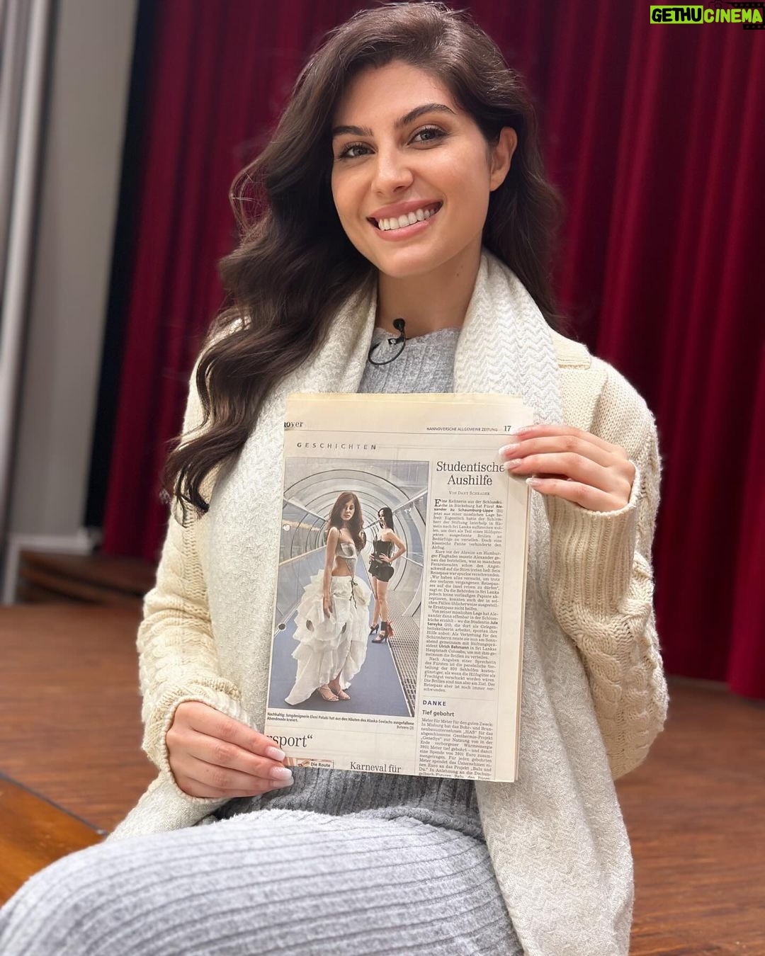 Elnaaz Norouzi Instagram - What a magical experience! 🥹 Two days back we went to my old school in #Hannover to shoot a bit for a small documentary ( about me for a prominent german Channel) and I just didn’t know what is awaiting me. The day was already so long and I was just exhausted by the time we reached my school… I met my former teacher and the head of school Mr Dr. Wendorf who I used to respect and love a lot and he gave me this Newspaper excerpt which apparently was kept in my files all of these years! He said: that’s very unusual , we don’t ever have any newspaper excerpts of any students but a teacher had kept that in your files…. There is so much to say about my time at @goetheeuropa10 but one thing I can say is that it was this school and its teachers that allowed me to be who I am today and paved the path to my success! Thank you for letting me grow my way 🥹❤️ Ich liebe euch und ihr seid die besten! #GoetheschuleHannover ی تجربه عالی! دو روز پیش برای انجام ی کاری رفتم به مدرسه قدیمی ام توی هانوفر 🥺 با معلم سابقم و رئیس مدرسه آقای دکتر وندورف صحبت کردم. بهم یک سری مدارک و تیکه های روزنامه دادن که توی این سال ها توی پرونده های من نگهداری می شد! بهم گفتن: این خیلی به ندرت پیش میاد اما معلمتون اینها رو توی پروندت نگه داشته. این مدرسه و معلما بودن که به من اجازه دادند تا همانی باشم که امروز هستم🙃 ممنون که به من اجازه دادید تا مسیری که دوست دارم رو برم ❤️ Gymnasium Goetheschule Hannover