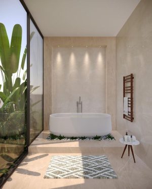 Gauri Khan Instagram - By Using green in the right ways you may bring feelings of peace and growth ..here are some of the effects… #plants #planters #wallpaper #bathroom #beachhouse #gaurikhandesigns