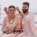 Gautami Deshpande Instagram - Peaches♥️ Photography - @clickography Wedding styling - @style_by_apurva Decor - @shreeevents Gautami's Saree - @vastrarupamsilks Gautami's Blouse and Shela - @imnamratajoshi Aesthetics and Skin care - @thefacestudio.in @_prajakta.kulkarni Make Up - @sujatakadam_ Hair - @snehakelkar906 Jewellery - @shopswaabhi Swanand's Wardrobe - @jiten_giri Location - @wildernesthilltopresort #LafdiOver #SwaG