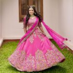 Gopika Anil Instagram - Swing like a Princess ! 👸 . Thankyou sooo much my team for making me look like a princess, which every girl dreams of ♥️ Costume- @jazaashdesignstudio ♥️ Jewels- @pureallure.in ♥️ Mua- @nizanmakeovers ♥️ Pc- @mouseartcochin ♥️ @picstory_josecharles . #pinklehenga #wovenwithlove #chanderi #engagementday #pictureoftheday #jazaashdesignstudio #jazaashdesigns #pureallurebride #pureallure #nizanmakeover #mouseartcochin #picstory