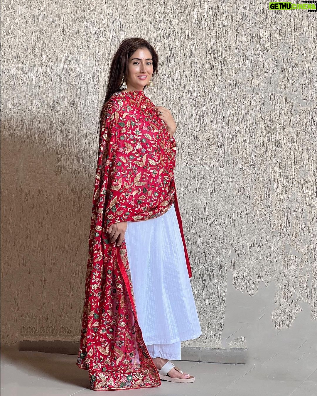 Gungun Uprari Instagram - लाल दुपट्टा 🧣 . . . . Heavy embroidered Duppatta from @dupattabazaar : . #indian #traditionalwear #duppatta