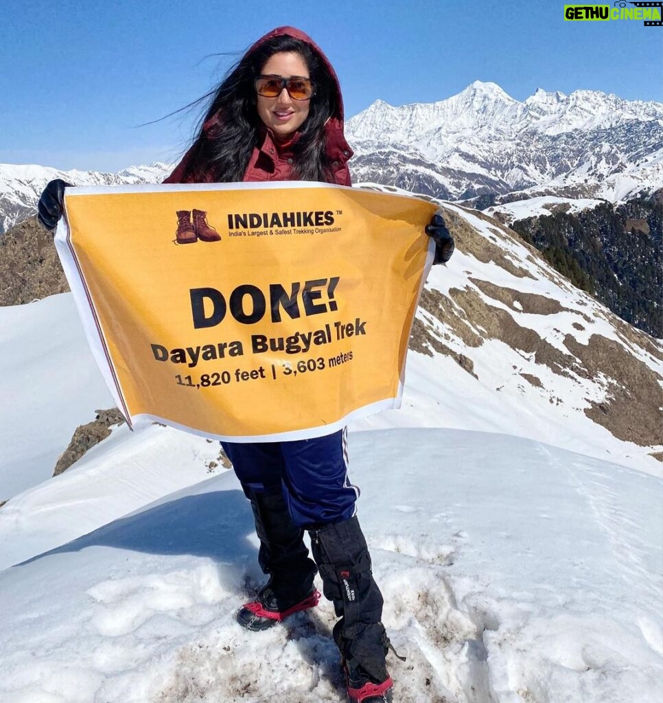 Gungun Uprari Instagram - We did it 😀 #summit Never measure the height of a mountain until you have reached the top. Then you will see how low it was.” “When preparing to climb a mountain—pack a light heart.” “Somewhere between the bottom of the climb and the summit is the answer to the mystery why we climb.” @indiahikes in collaboration It was indeed the best trekking experience that I have had , everything was fantastically prepared ..motivation, stay , safety , food and the best trek leader @mr.crazytraveller He was amazing in the way he led the team and encouraged us 😊