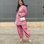 Gungun Uprari Instagram - What you wear is how you present yourself to the world . . . Fashion is instant language.” – Miuccia Prada. . . . Today in a cool and comfortable mode With Floral co- ord sets from @tara_c_tara 🌸 . . Bag @maisonvalentino . . #pink #barbie