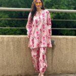Gungun Uprari Instagram - What you wear is how you present yourself to the world . . . Fashion is instant language.” – Miuccia Prada. . . . Today in a cool and comfortable mode With Floral co- ord sets from @tara_c_tara 🌸 . . Bag @maisonvalentino . . #pink #barbie