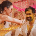 Isabelle Kaif Instagram - full fun & joy 💛 my cheeks still hurt from smiling so much 💛😁💛 @katrinakaif @vickykaushal09 Haldi