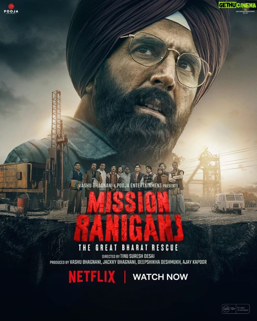 Jackky Bhagnani Instagram - One man who fought against all odds: Jaswant Singh Gill. Watch the incredible true story #MissionRaniganj streaming now, only on Netflix. #MissionRaniganjOnNetflix @akshaykumar @vashubhagnani @parineetichopra @tinudesaiofficial @jackkybhagnani @deepshikhadeshmukh @ajay_kapoor_ @pooja_ent @jjustmusicofficial @ravikishann @kumudkmishra @pavanrajmalhotra @badolavarun #RajeshSharma @dibyenduofficial @virendrasaxenna07 @jameel.mumbai @mukeshsbhatt @ananthmahadevanofficial #ShishirSharma #SudhirPandey #BachanPachera #OmkarDasManikpuri @Kingrani.Deepak #VipulKRawal