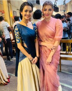 Jasmine Rath Instagram - Grown up watching your movies and a bigtime fan of your work. Am lucky enough to have few moments with you ma'am. Thank you for all those words and it means a lot. @kajalaggarwalofficial 💕 #jasminerath #kajalagarwal