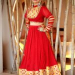 Jennifer Mistry Bansiwal Instagram - Red... the color of victory... victory over evil... May all of us have victory over the evil and bring the world to a better place... Happy Dusshehra Outfit: @gurukrupa_creation Photographer: @photo_vinayak Team: @zerographyvlogs & @clickmegood_ Stylist: @style_deintrepide Jewellery : @silver.kiosk Makeup: @makeoverbydipika Location: @nomimumbai Nomi Mumbai