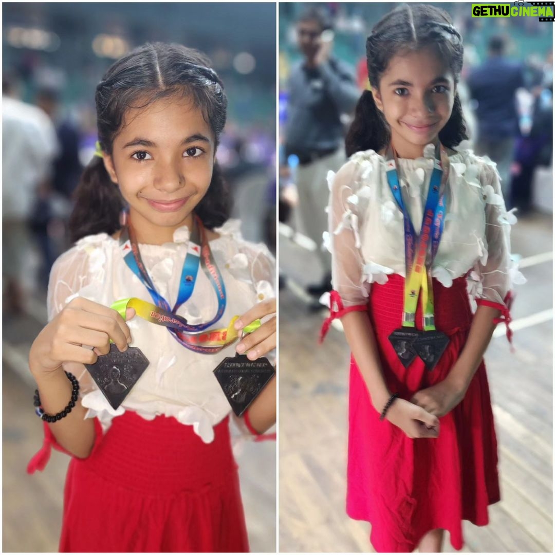 Jennifer Mistry Bansiwal Instagram - Lekissha won bronze medal in Kata and Kumite both in Shotocup... thanks @baduumesh for the training #jennifermistrybansiwal #jmb #lekisshamistrybansiwal #Lekissha #jenissha #bobbybansiwal #mayurbansiwal #karate #competition Andheri Sports Complex