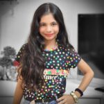 Jennifer Mistry Bansiwal Instagram - MY LEKISSHA... Ps... I made this t shirt from an old plain black t shirt, also made her necklace and earrings... love to do things for her... she is my life #jennifermistrybansiwal #lekisshamistrybansiwal #Lekissha #jenissha Hiranandani Garden Powai