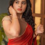 Joy Crizildaa Instagram - Movie promotions @srushtidangeoffl ❤️💫 Saree : @tamarachennai 📸 : @camerasenthil Makeup : @vigneswari_s_subbulakshmi #styling #stylist #stylefile #fashionstylist