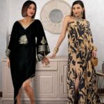 Juhi Godambe Instagram - @maya_unlimited and I are bringing in the Diwali vibe early! It is an illuminated fashion celebration for sure. I love how amazing the @houseofmasaba Black and gold-toned Floral Embroidered Crepe Ethnic Kaftan Midi Dress looks on her! It is perfect to ring in the festivities. Find her look on Myntra with product ID - 16824808 #Myntra #MayaForMyntra #ad #PaidPartnership