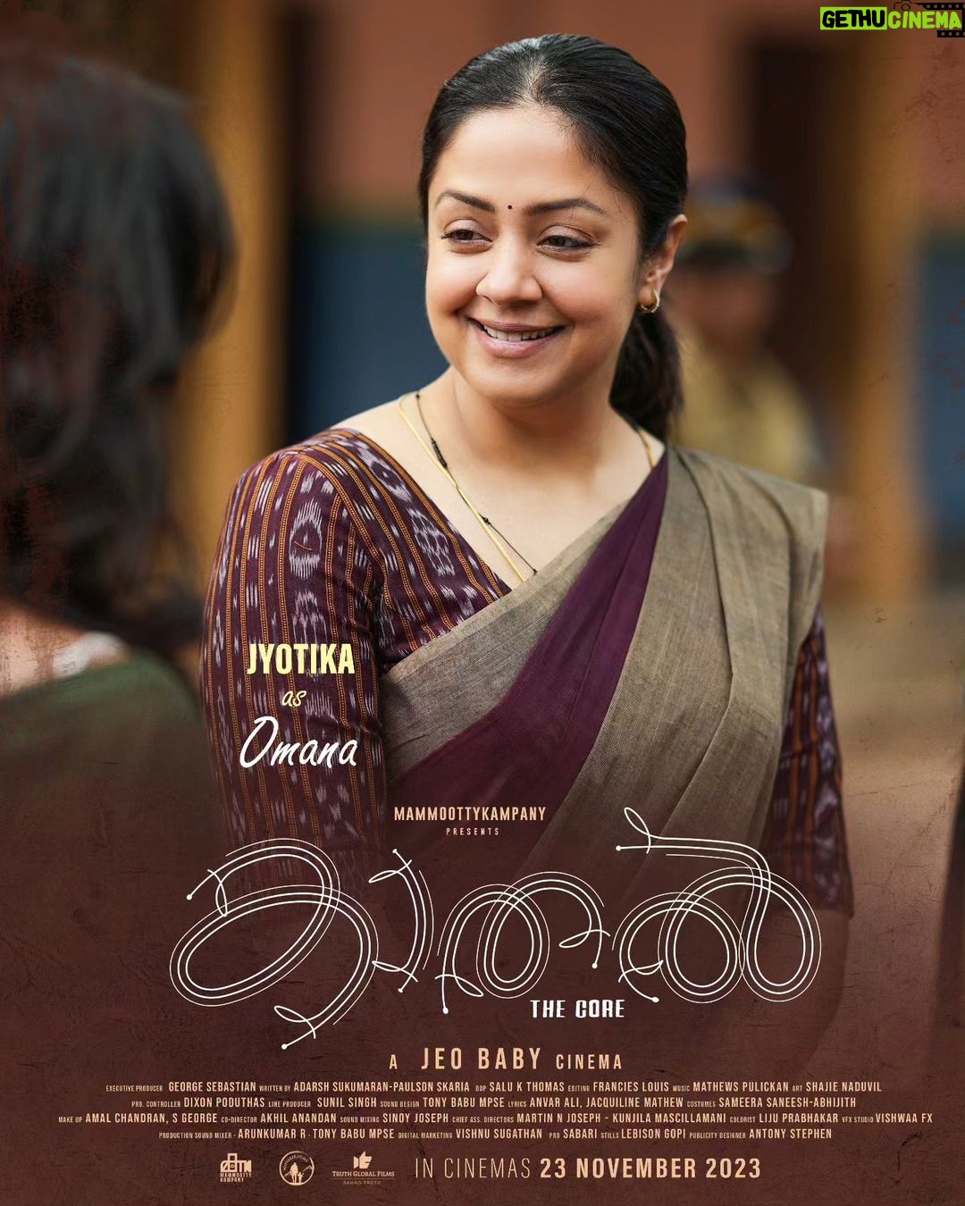 Jyothika Instagram - Jyotika as Omana @kaathalthecore In Cinemas from Tomorrow @mammootty @jyotika @mammoottykampany @jeobabymusic @dqswayfarerfilms @george.mammootty @truthglobalfilms @samad_truth @adarshsukumaran_ @paulsonskaria @kunjumonsalu @franzi_louis_ @akhil._anandan @martin_njoseph @matt.pulickan @shajie__naduvil @dixon_poduthas @sunil.singh1981 @tonybabu_mpse @sameerasaneesh @abhijith_costumedesigner @kunjila @anandan_akhil @prosabari_ @lebison_gopi @avusepachan_philip @vichu_369 @antonystephenschrome @rjsoorajdoha @rebinmk @hameedali_punnakkadan_369 #KaathalTheCore #Mammootty #Jyotika #MammoottyKampany #JeoBaby #SamadTruth #TruthGlobalFilms #WayfarerFilms