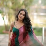 Kaavya Arivumani Instagram - In my element ❤️ Makeup @deepz_beautyjourney @dhanush__photography Styled by @indu_ig Hairdo @_stylenart_ Saree @gsensemble_official Blouse @yaradesigners