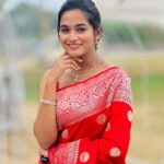 Kaavya Arivumani Instagram - Wedding scenes❤️ . Saree:@house_of_swaroopa Jewel :@womensuniquecollection Blouse :@d3boutiquee . #kaavya#kaavyaarivumani