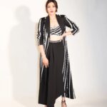 Kajal Aggarwal Instagram - Serving drama ✨️🖤 Outfit - @vidhiwdhwani_label Earrings - @minerali_store Rings - @karishma.joolry @dipublicrelations Styling - @archamehta Shoes - @monrowshoes @id8mediasolutions Makeup - @vishalcharanmakeuphair Hair - @divya.naik25 Photographer - @kannasrihari Styling Team - @rashmi_angara @niha__varma