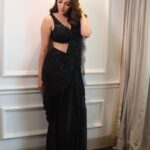 Kajal Aggarwal Instagram – 🖤Styled by – @nkdivya 
Outfit – @awignaofficial 
Jewels – @mahesh_notandass