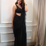Kajal Aggarwal Instagram - 🖤Styled by - @nkdivya Outfit - @awignaofficial Jewels - @mahesh_notandass