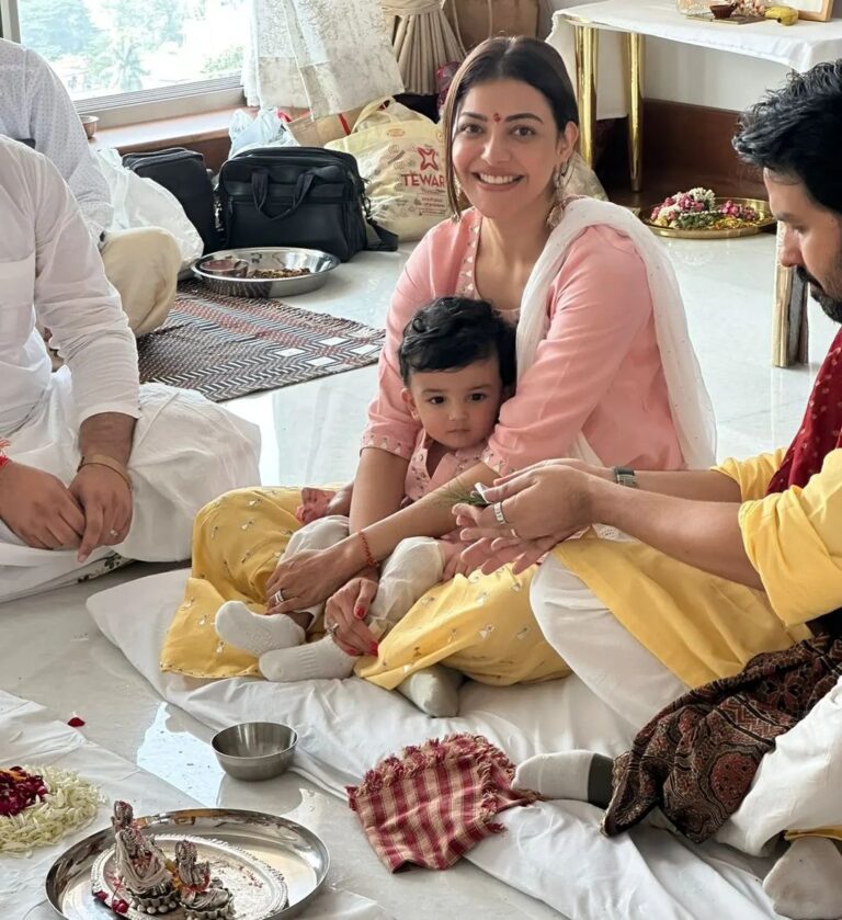 Kajal Aggarwal Instagram - So many emotions while I share this with you ❤️ Had our Grah Pravesh puja earlier this week for our holy abode, a labour of love that is now our home! Feeling so blessed and our hearts are filled with immense gratitude ✨✨🙏🏻 @kitchlug @neil_kitchlu