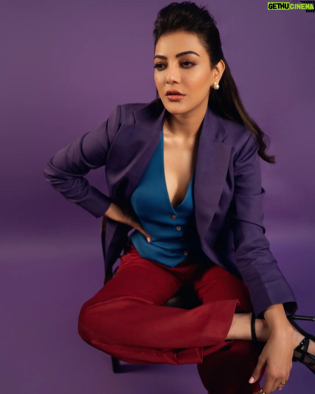 Kajal Aggarwal Instagram - POV💜🩵❤️