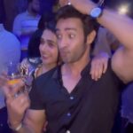 Karan Sharma Instagram - Finally tried it in party along with @radhikamuthukumar_official @iwmbuzz 😃❤️ #bobbydeol #animal #karansharma #radhikamuthukumar #partynight #iwmbuzz