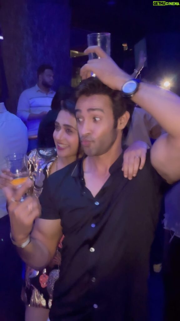 Karan Sharma Instagram - Finally tried it in party along with @radhikamuthukumar_official @iwmbuzz 😃❤️ #bobbydeol #animal #karansharma #radhikamuthukumar #partynight #iwmbuzz