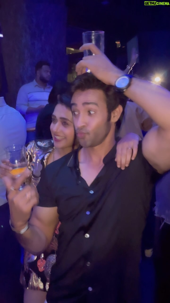 Karan Sharma Instagram - Finally tried it in party along with @radhikamuthukumar_official @iwmbuzz 😃❤️ #bobbydeol #animal #karansharma #radhikamuthukumar #partynight #iwmbuzz