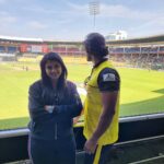 Kavitha Gowda Instagram - KCC match #chinnaswamistadium #kadambalions @chandan_kumar_official