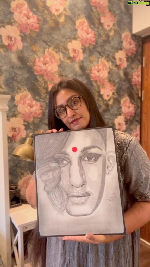 Kavitha Nair Instagram - It’s been five or more years @sibupaul86 has been drawing me.. a few months back he sent me a few very interesting takes on my pictures :) Dear Sibu , these frames will soon find a place on my wall.. 🙏🏽 😊 #artist #muse