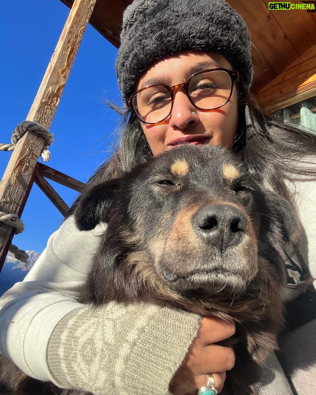 Kavitha Nair Instagram - A lady and two mountain dogs , happy and silly ♥️ Gorson Bugyal