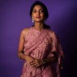 Keerthi Pandian Instagram - 🌸 Styling: @_ragambigaa_ Photography: @palaniappansubramanyam Outfit: @bykaveri Makeup: @sofdoesmakeup_ from @thebridesbar Hair: @artistrybyhari Earrings: @deepagurnani from @chamierschennai Footwear: @bykaveri Location: @basementstudios.ans