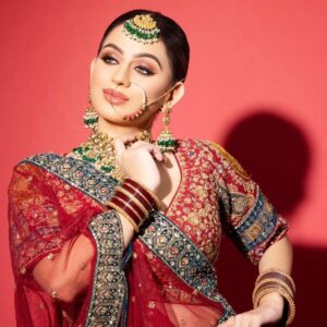 Kenisha Awasthi Instagram - Stills from a recent shoot for the  Bridal wear collection of @paaneri_dadar 

Makeup - @makeover_rituu 

Hair -@sunitahairstylist